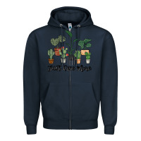 Navy just one more plant Zipper Hoodie - MaliasSmallBusiness