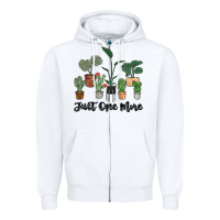 White just one more plant Zipper Hoodie - MaliasSmallBusiness