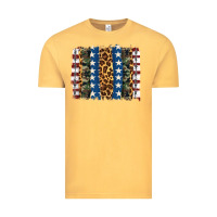 Vintage Mustard usa army pattern brushstroke Vintage Tee - Artiststas