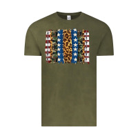 Vintage Olive usa army pattern brushstroke Vintage Tee - Artiststas