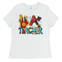White a  teacher Ladies Tee - Zillion Design Studio
