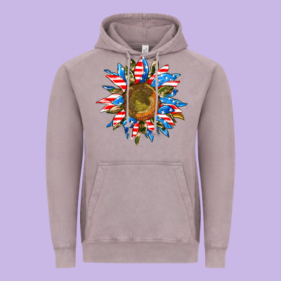 Sunflower Front Vintage Hoodie Designed By Adodesignshop