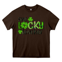 Chocolate Brown st. Patrick's day one lucky teacher Heavy Core Tee - RanaPortraitStore