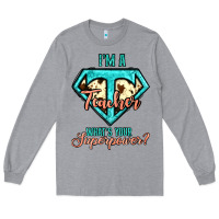 Heather Grey i'm a teacher what's your superpower cowhide Long Sleeve Tee - Jasminsmagicworld