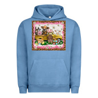 Pigment Pebble Blue Easter Day with farm animals tumbler Urban Hoodie - HowdyJamesFarm