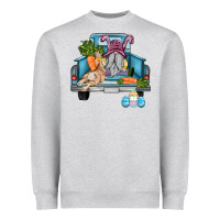 Heather Grey easter truck with gnome and rabbit Heavyweight Sweatshirt - AdoDesignShop