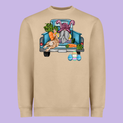 Easter Truck With Gnome And Rabbit Heavyweight Sweatshirt Designed By Adodesignshop