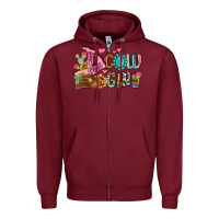 Burgundy western cowgirl Zipper Hoodie - MaliasSmallBusiness