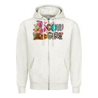 Oatmeal Heather western cowgirl Zipper Hoodie - MaliasSmallBusiness