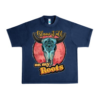 Navy blame it all on my roots black Urban Heavy Tee - JahusDesignShop