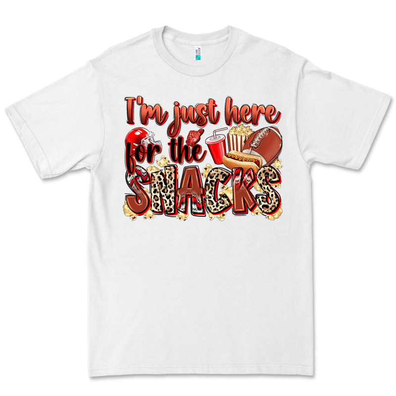 I'm Just Here For The Snacks American Football Premium Tee by Zillion Design Studio | Teevron