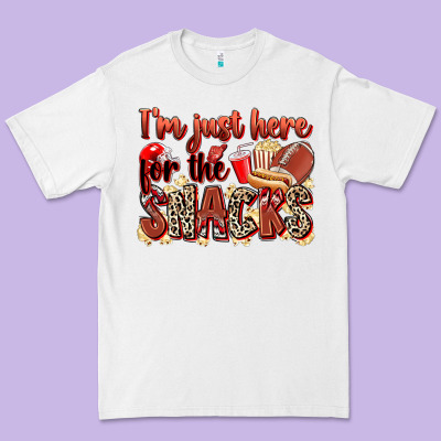 I'm Just Here For The Snacks American Football Premium Tee Designed By Zillion Design Studio