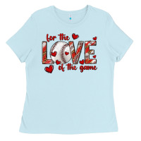 Baby Blue for the love of the game baseball Ladies Tee - texasbilliewilder
