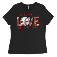 Black for the love of the game baseball Ladies Tee - texasbilliewilder