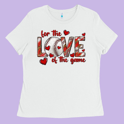 Ladies Tee for the love of the game baseball