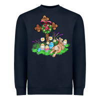 Navy religious easter bunny cross Heavyweight Sweatshirt - AdoDesignShop