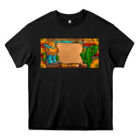 Black custom cowboy boots aztec sunflowers leopard license plate Heavy Core Tee - Artiststas