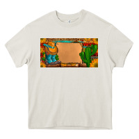 Cream custom cowboy boots aztec sunflowers leopard license plate Heavy Core Tee - Artiststas