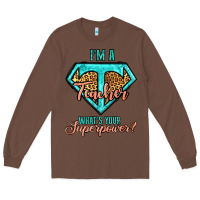 Chestnut i'm a teacher what's your superpower leopard Long Sleeve Tee - Jasminsmagicworld