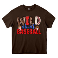 Chocolate Brown wild about baseball Heavy Core Tee - Zillion Design Studio