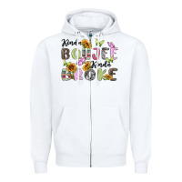 White kinda boujee kinda broke Zipper Hoodie - MaliasSmallBusiness