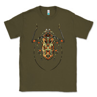 Army Green Acrocinus Beetle Illustrations Classic Tee - LillyAllenDesigns