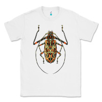 White Acrocinus Beetle Illustrations Classic Tee - LillyAllenDesigns