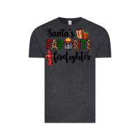 Vintage Black santa's favorite firefighter Vintage Tee - AdoDesignShop