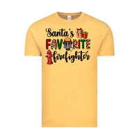 Vintage Mustard santa's favorite firefighter Vintage Tee - AdoDesignShop