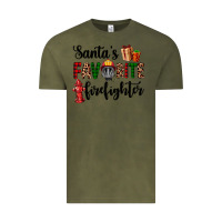 Vintage Olive santa's favorite firefighter Vintage Tee - AdoDesignShop