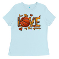 Baby Blue for the love of the game basketball Ladies Tee - texasbilliewilder