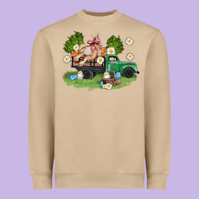 Easter Truck With Bunny Heavyweight Sweatshirt Designed By Adodesignshop