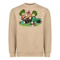Mushroom easter truck with bunny Heavyweight Sweatshirt - AdoDesignShop