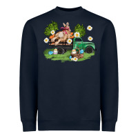 Navy easter truck with bunny Heavyweight Sweatshirt - AdoDesignShop