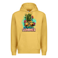 Antique Gold Hello summer pineapple Premium Hoodie - NancyCooperArtShop