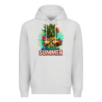 Dove Grey Hello summer pineapple Premium Hoodie - NancyCooperArtShop