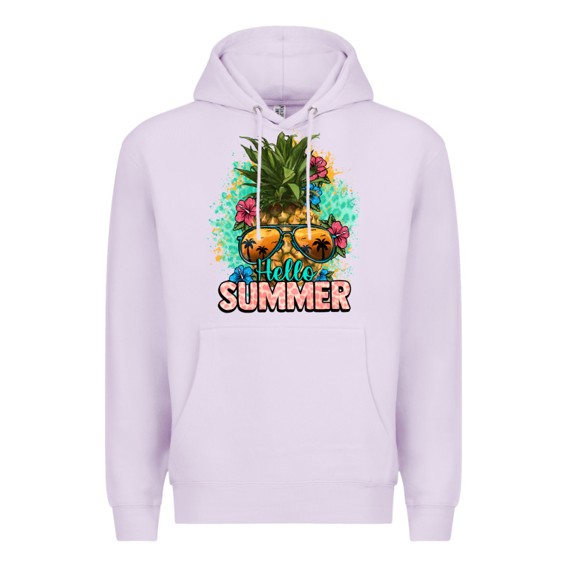 Hello Summer Pineapple Premium Hoodie by NancyCooperArtShop | Teevron