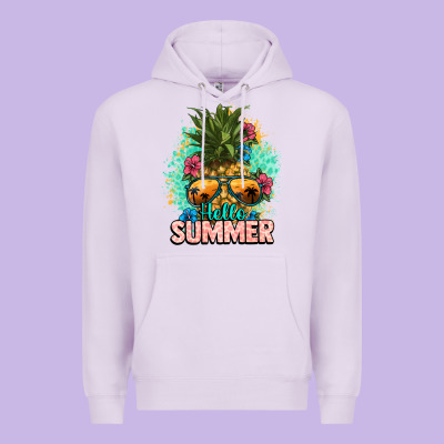Hello Summer Pineapple Premium Hoodie Designed By Nancycooperartshop