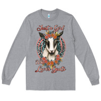 Heather Grey just a girl who loves goats Long Sleeve Tee - Jasminsmagicworld