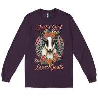 Plum just a girl who loves goats Long Sleeve Tee - Jasminsmagicworld