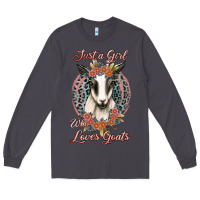 Smoke just a girl who loves goats Long Sleeve Tee - Jasminsmagicworld
