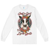 White just a girl who loves goats Long Sleeve Tee - Jasminsmagicworld