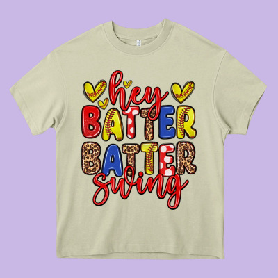 Hey Batter Batter Swing Softball Heavy Core Tee Designed By Zillion Design Studio