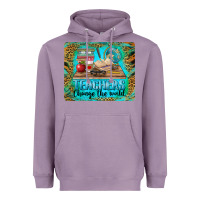 Lavender teachers change the world mousepad Heavyweight Hoodie - BarkalooDesign