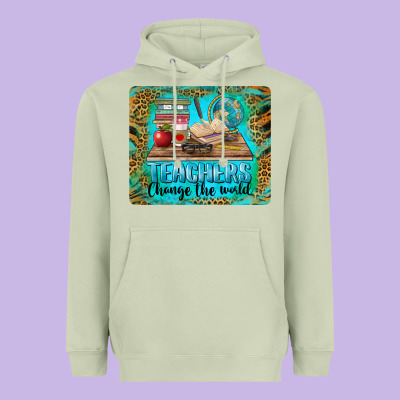 Teachers Change The World Mousepad Heavyweight Hoodie Designed By Barkaloodesign