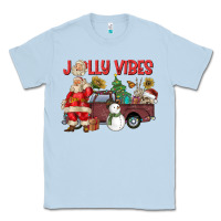 Dusty Blue Jolly Vibes Classic Tee - CowhideDigitalArt