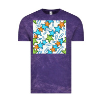 Cloud Purple stars school seamless pattern Vintage Tee - BundleAndBundleShop