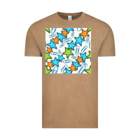 Vintage Coffee stars school seamless pattern Vintage Tee - BundleAndBundleShop