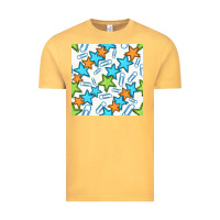 Vintage Mustard stars school seamless pattern Vintage Tee - BundleAndBundleShop