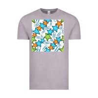 Vintage Zinc stars school seamless pattern Vintage Tee - BundleAndBundleShop